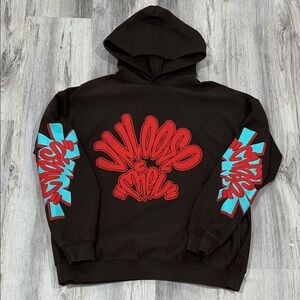 Brown and Red Graphic Hoodie